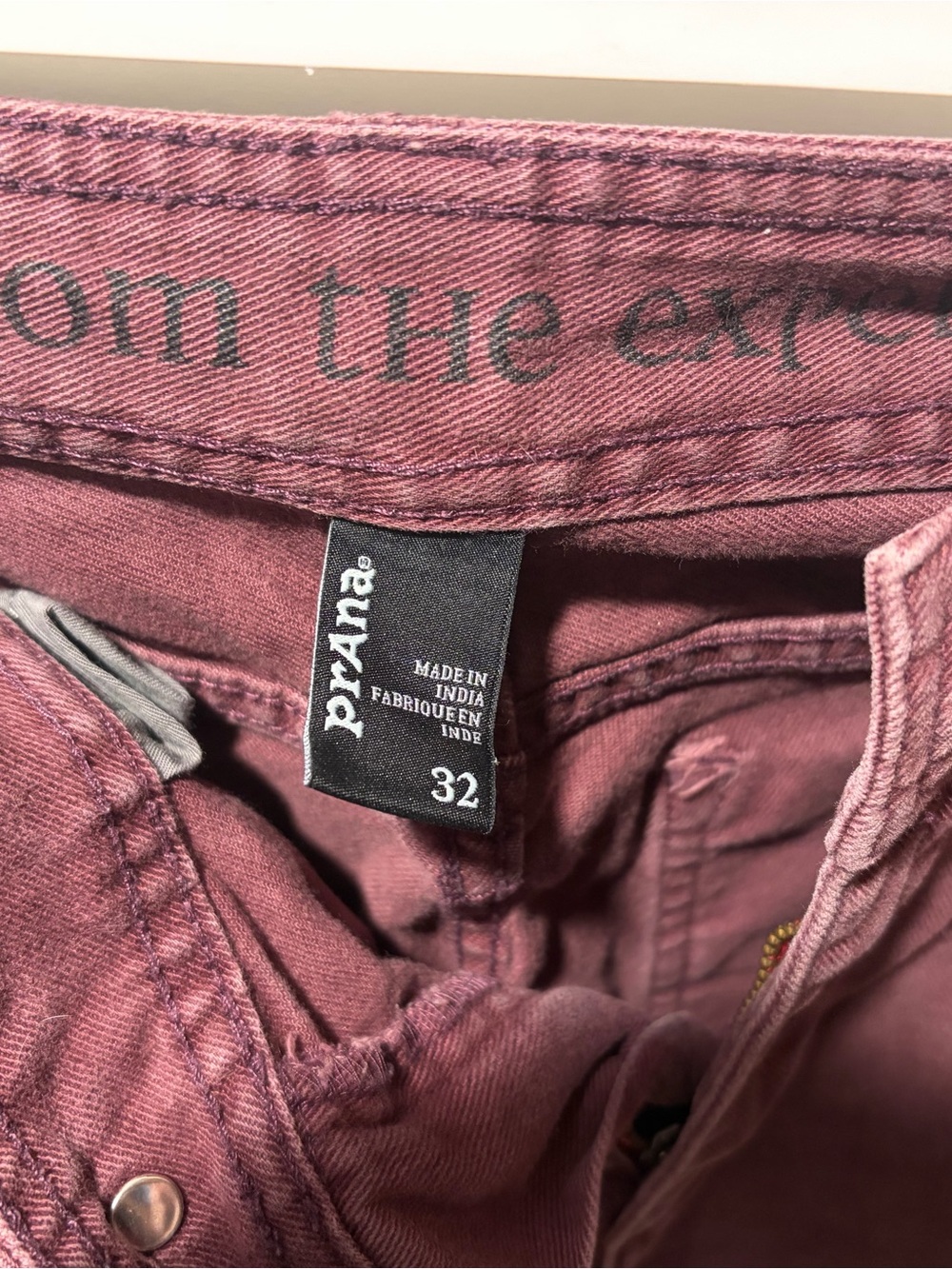 Men’s Prana Slim Straight Wine-Colored Pants - Picture 3 of 4